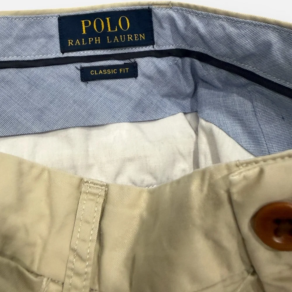 POLO Ralph Lauren Classic Fit 100% Cotton Size 32, 9 inch inseam Chino Shorts - Picture 3 of 5
